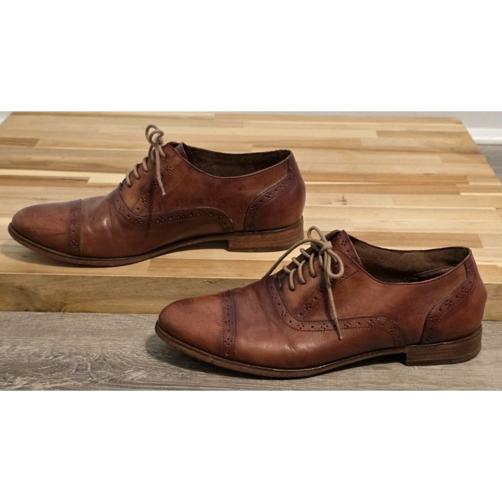 Cole Haan Men's Brown Leather Cap Toe Oxfords Shoes 8.5‎
